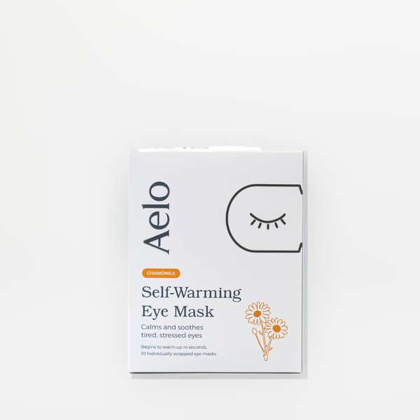 Box of Aelo Self Heating Eye Masks with Chamomile